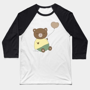 Cute Teddy bear holding a heart balloon Baseball T-Shirt